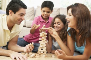 family playing game