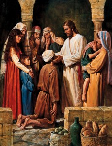Jesus healing blind man